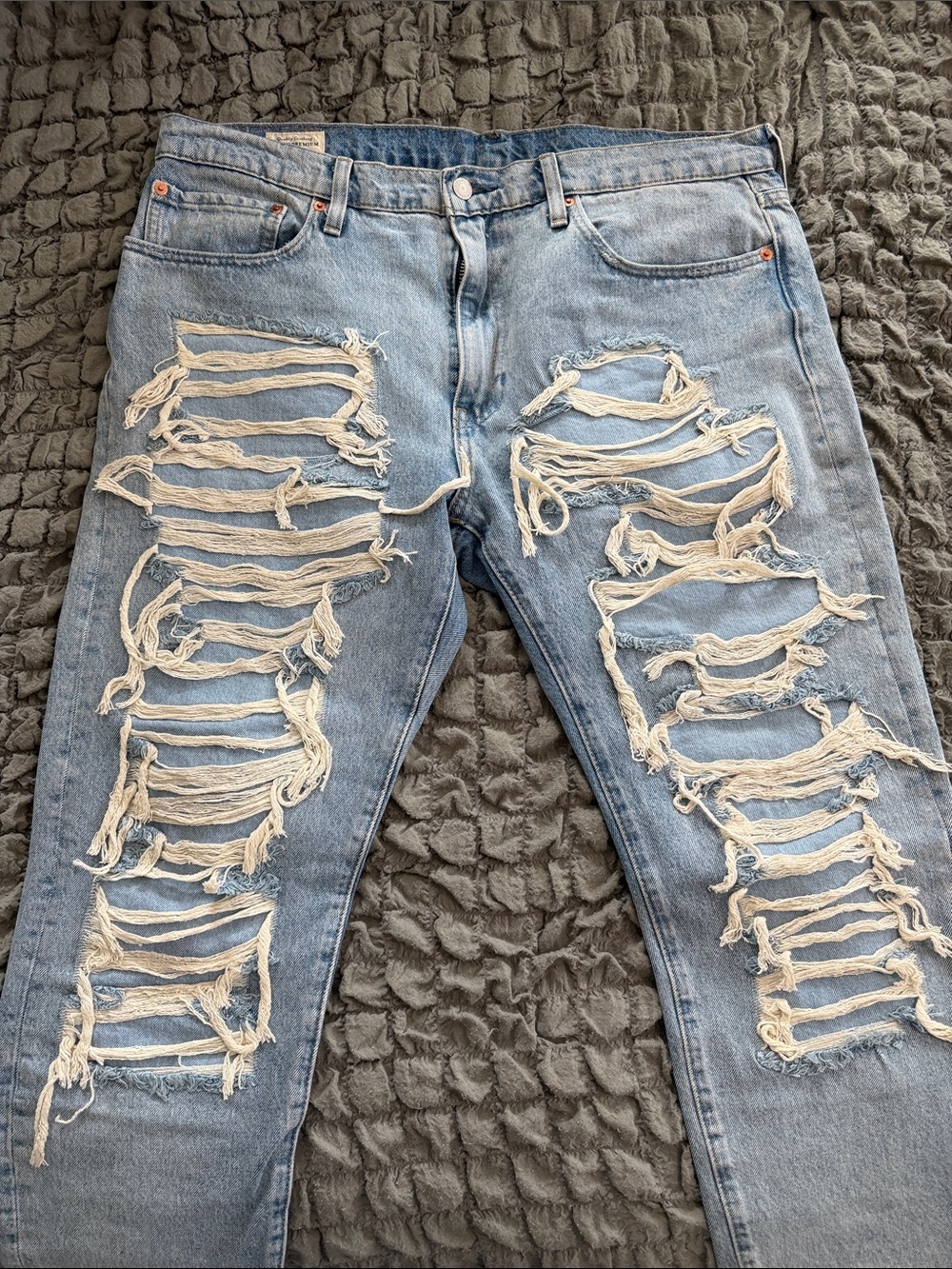 Levi’s Light Blue Distressed Men’s Jeans - Ripped Straight Fit